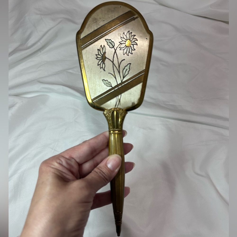 Gold Vintage Floral Hand Brush